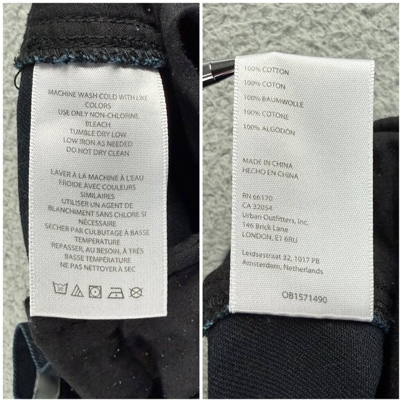 Standard Cloth Pants Mens Medium Black Cargo Straps Zipper Ankle Zip Carpenter 1 - Picture 7 of 10